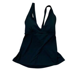 Athleta Black A-C Plunge Tankini Top Womens Size Extra Large NEW Vacation Beach